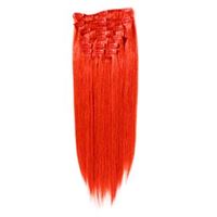 7set kunstigt fiber hår ildrød