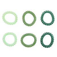 SOHO Thia Spiral Hårelastikker, 6 stk - Grøn