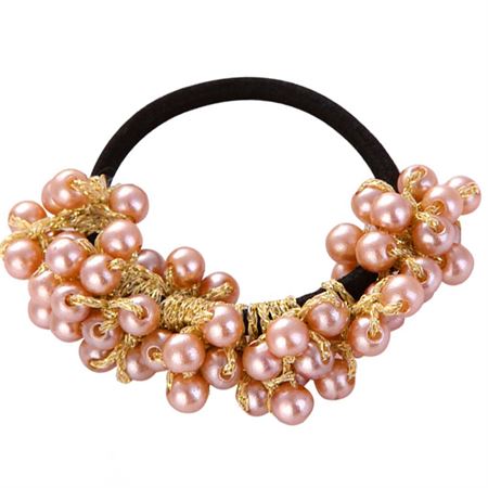 SOHO Mila Hårelastik med rosa perler - No 6277-2