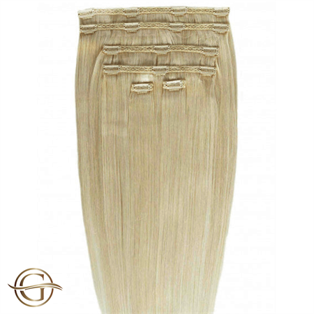 Image of Clip on hair extensions #12 Lysebrun - 7 sæt - 60 cm | Gold24