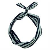 Flexi Hårbånd med ståltråd - blå / hvide striber 