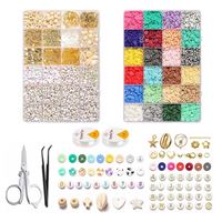 Clay Beads / Heishi Beads Bohemian Kit - KREA DIY Smykkesæt med forsk. perler - 6000 stk