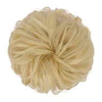 Messy Bun Hårelastik med krøllet kunstigt hår - 24T613 Light Bleach Blond