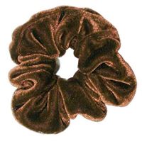 Scrunchie Hårelastik i velour - Mellembrun