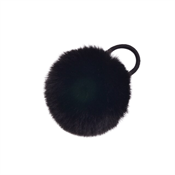 Pom Pom Pels med hårelastik - Sort (U)