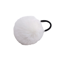Pom Pom Pels med hårelastik - Naturhvid (U)