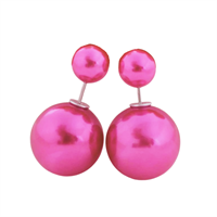 Dobbelte perleøreringe, pink (U)