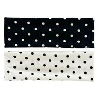 SOHO Polka Hårbånd, 2 stk - Sort / Hvid