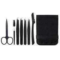 UNIQ Eyebrow Grooming Pincet Sæt - 7 dele med opbevaringstaske