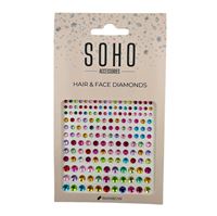 SOHO Kulørte Diamanter til hår og ansigt - 216 stk - Rainbow