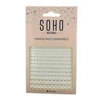 SOHO Perler til hår og ansigt - 216 stk - Hvid