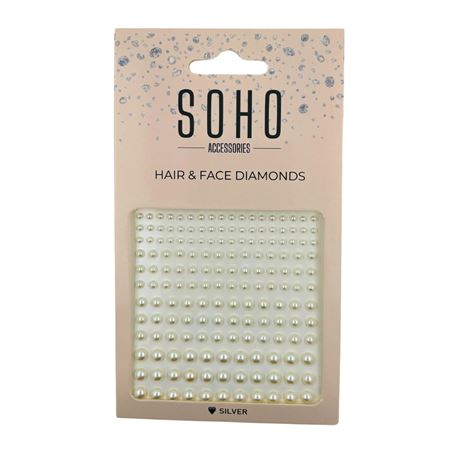 SOHO Perler til hår og ansigt - 216 stk - Hvid