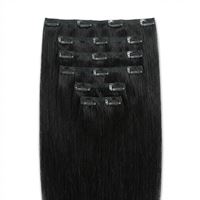 Clip on hair extensions #1 Sort - 7 sæt - 50 cm | Gold24