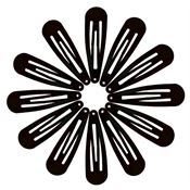 Klik knækspænder hårspænder i sort, klassisk design - 12 stk
