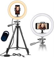 Ring Light Model 3120 til YouTube og Tik Tok | Med Stativ max. 136 cm & Bluetooth Fjernbetjening 