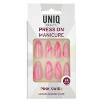 UNIQ Press On Negle med Lim - Pink Swirl
