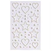SOHO Hearts & Stars Selvklæbende Ansigtsperler til ansigt, makeup, negle, krop, håndværk - Hvid (U)