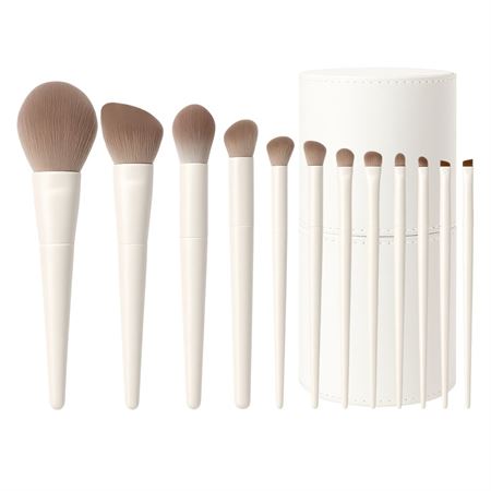 Technique PRO Cloud Makeupbørste Sæt - 12 Makeupbørster med Cup Case