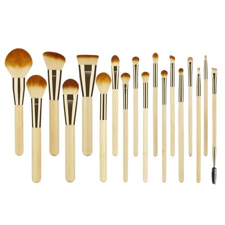 Technique PRO Golden Bamboo Makeupbørste Sæt - 18 makeupbørster