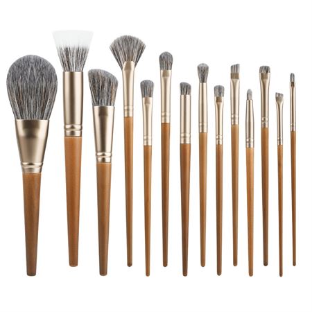 Technique PRO Walnut Makeupbørste Sæt - 14 makeupbørster