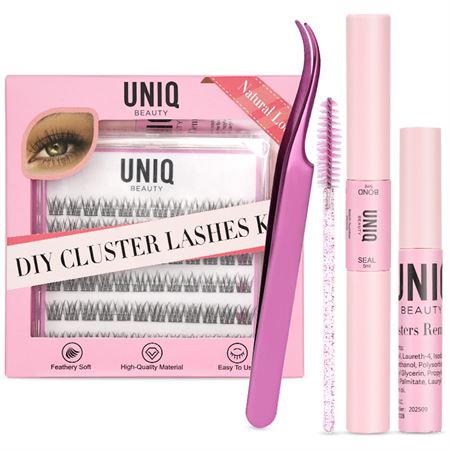 UNIQ DIY Lash Extensions Kit – Lash Clusters med Bond & Seal – Salonlook øjenvipper derhjemme 