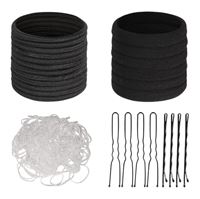 SOHO Omnia Hårelastikker og Hårnåle, 600 stk - Sort