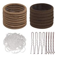 SOHO Omnia Hårelastikker og Hårnåle, 600 stk - Brun