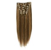Clip on hairextensions 65 cm Mix mørkblond 4/27#
