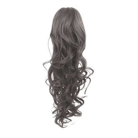 Pony tail Fiber Extensions Curly Mørkegrå 171L#