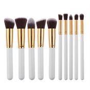 PRO Makeupbørster White / Gold 10 stk