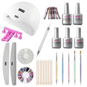 UNIQ Nail Starter Kit - Pro Gellak sæt med 80W negletørrer med display, farver og tilbehør (CA-01)