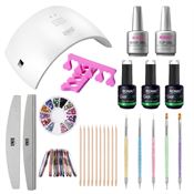 Nail Starter Kit - Premium Gellak sæt med 24W negletørrer, farver og tilbehør (CL-01)