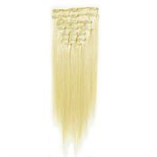 7set kunstigt fiber hår platin Blond 60#