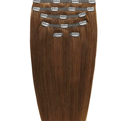 Clip on hair extensions #6 Lysbrun - 7 sæt - 60 cm | Gold24