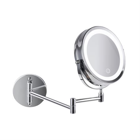 UNIQ LED vægmonteret LED kosmetikspejl m/ leddelt arm 5x Forstørrelse 