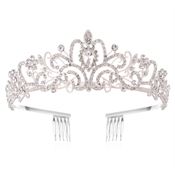 Prinsesse Diadem / Tiara - Sølv med rhinsten