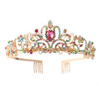 Prinsesse Diadem / Tiara - Guld / Opal med rhinsten