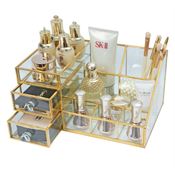 UNIQ Makeup Organizer med to skuffer - Guld