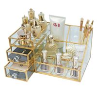 UNIQ Makeup Organizer med to skuffer - Guld