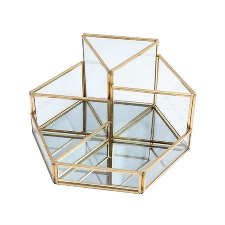 UNIQ Geometrisk Makeup Organizer - Guld