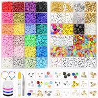 Clay Beads / Heishi Beads Merkki Kit - KREA DIY Smykkesæt med forsk. perler - 7000 stk