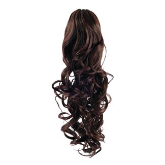 Pony tail Fiber extensions Curly Brun 4# 