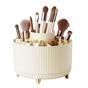 UNIQ Roterende Makeup Organizer til makeupbørster og beauty - Creme Hvid 