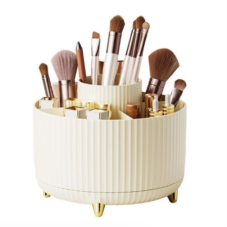 UNIQ Roterende Makeup Organizer til makeupbørster og beauty - Creme Hvid 