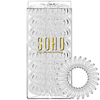 SOHO Spiral Hårelastikker, Crystal Clear - 8 stk.