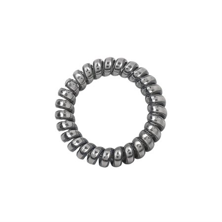 SOHO Metallic Spiral Hårelastikker 3 stk. - Metal Grå (U)