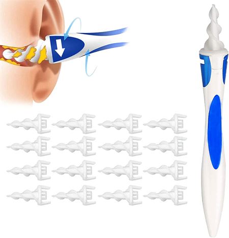 Smart Swab Spiral Ørerenser + 16 ekstra silikonespidser