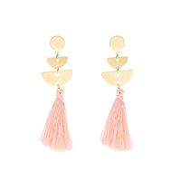 SOHO Tassel Øreringe med kvaster - Guld/Pink