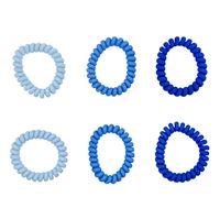 SOHO Thia Spiral Hårelastikker, 6 stk - Blå