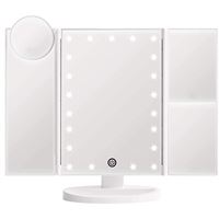 UNIQ Hollywood Makeup Spejl Trifold spejl med LED lys, Hvid